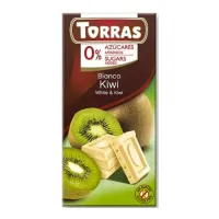 Torras Čokoláda bez cukru bílá s kiwi